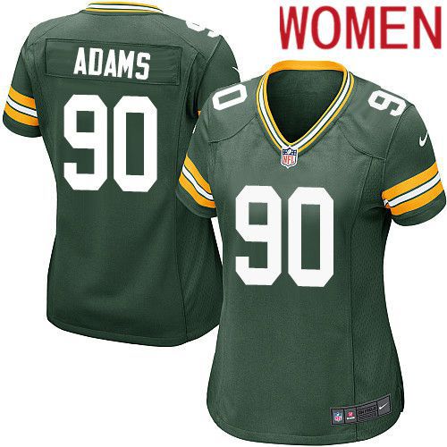 Cheap Women Green Bay Packers 90 Montravius Adams Green Nike Game NFL Jersey